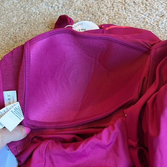 Contour coco reef agate ruffled  bandeau swim suit one piece bra size fuschia - Picture 7 of 10